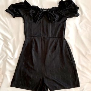 Black Off Shoulder Romper
